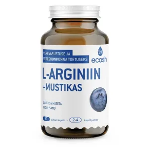 L-ARGINIIN + MUSTIKAS, veresooni toetav, 90 kapslit, Ecosh