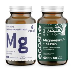 Ecoshi MAGNEESIUMI KOMBO: Magneesium glütsinaat; Magneesium PRO+ Mumio