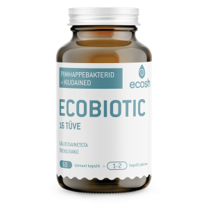 ECOBIOTIC 16 tüve piimhappebakterid + kiudained, 60 kapslit, Ecosh