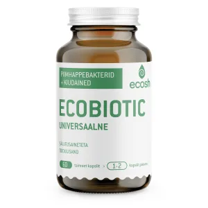 Ecobiotic universaalne piimhappebakterid + kiudained, 60 kapslit, Ecosh