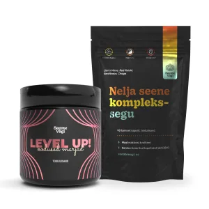 Seente Vägi KOMBO: Level Up / Mighty Focus, 144g + Nelja seene segu, 120 kapslit