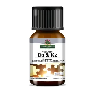 Nature’s Answer vedel D3 ja K2 vitamiin, 15 ml